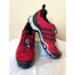 Adidas Mens Traxion Athletic Outdoor Running Shoe Sneakers Lace Bungee Red Sz 9